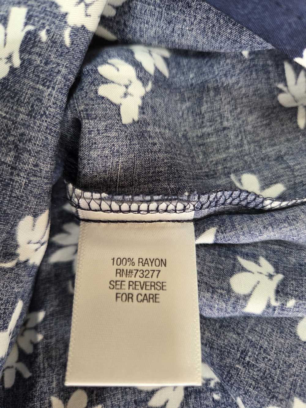 croft & barrow Navy Floral Notch-Neck Sleeveless Camisole - Picture 5 of 9